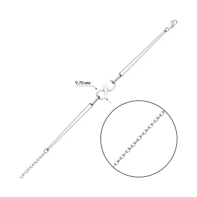 Срібний браслет з керамікою (арт. 7509/6619б090)