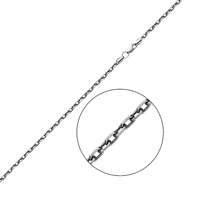 Срібний ланцюжок в плетінні Якірне з чорнінням (арт. 7908/1046-ч)