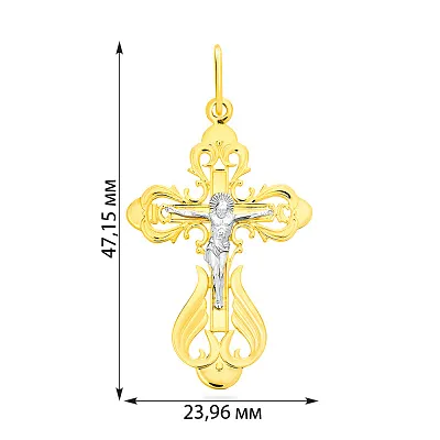 Ажурный золотой крестик с распятием  (арт. 501622ж)