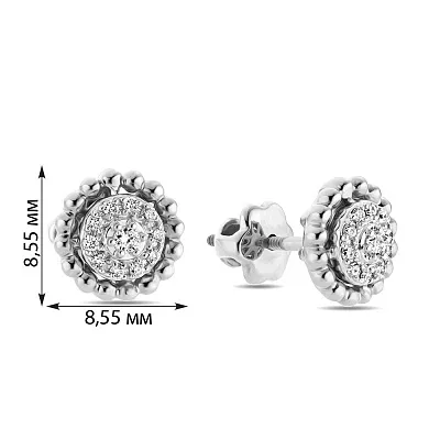 Золоті сережки-пусети з діамантами  (арт. С341202020б)