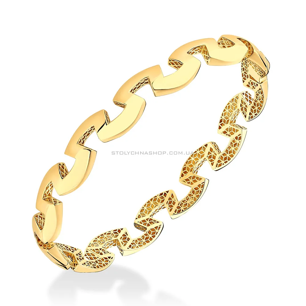 Массивный золотой браслет без камней (арт. 325347ж)
