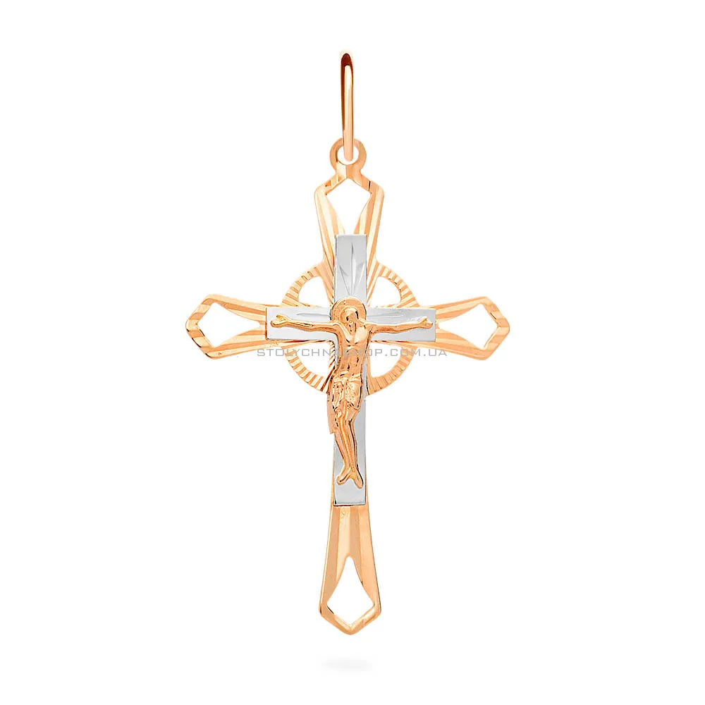 Крестик золотой с распятием  (арт. 521013н)
