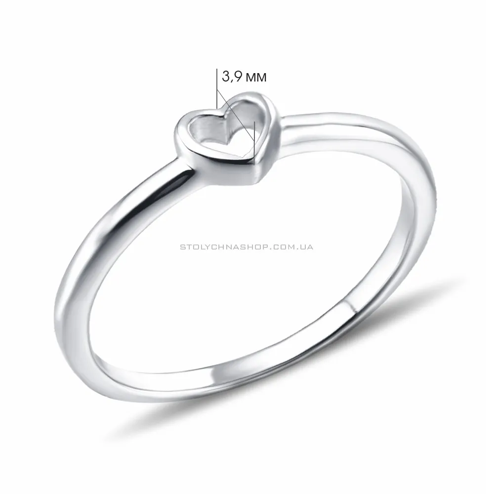 Кольцо из серебра «Сердечко» (арт. 7501/4339) - 2 - цена