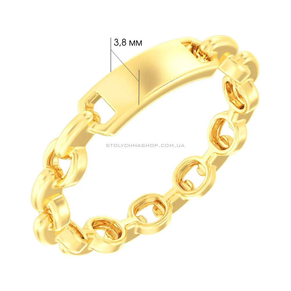 Кольцо из желтого золота без камней "Звенья" (арт. 140849ж) - 3 - цена