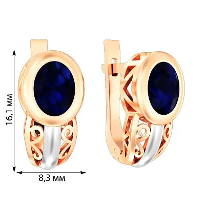 Золоті сережки з сапфіром (арт. 111010Пс)