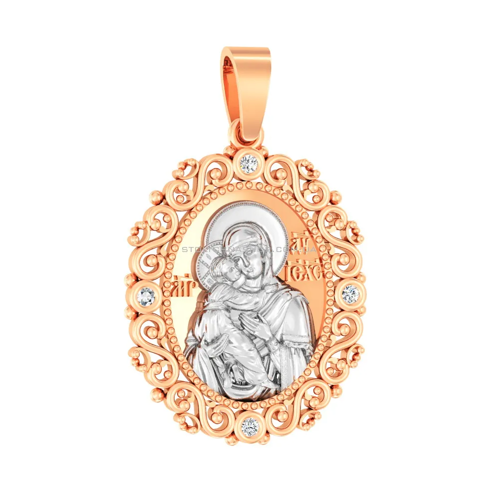 Золотая ладанка иконка Божья Матерь «Владимирская» (арт. 440344)