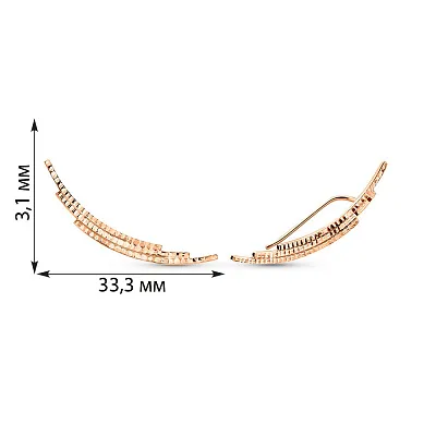 Золотые серьги клаймберы (арт. 109988)