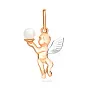 Кулон «Ангел» из комбинированного золота с жемчугом (арт. 422294кбпрлб)