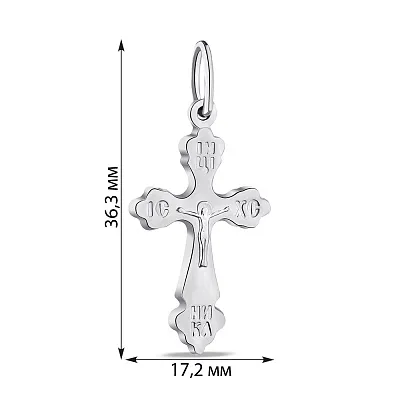 Срібний натільний хрестик з розп'яттям (арт. 7504/2-6146.0.2)