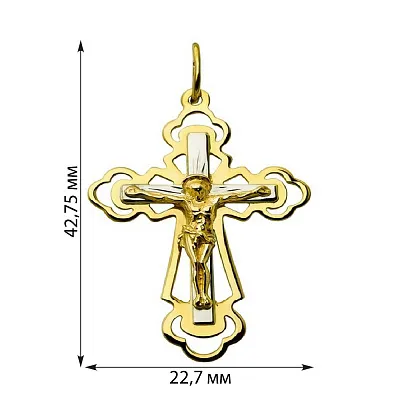 Хрест з комбінованого золота (арт. 520301ж)