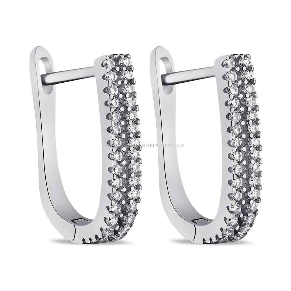 Срібні сережки з фіанітами  (арт. 7502/4991) - цена