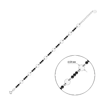 Браслет з оніксом зі срібла (арт. 7509/2317о)