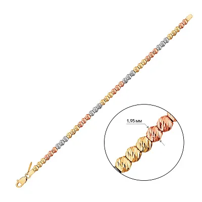 Браслет из комбинированного золота (арт. 324113жкб)