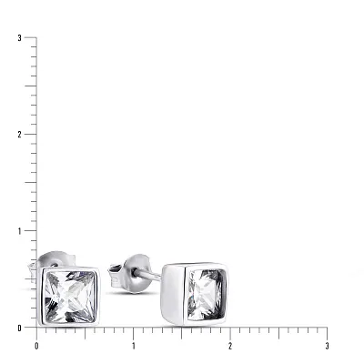 Срібні сережки пусети з фіанітом (арт. 7518/5091)