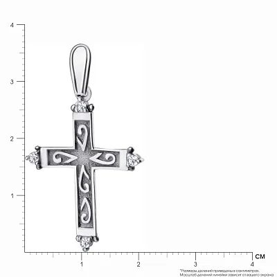 Серебряная подвеска-крестик с фианитами (арт. 7903/3110080)