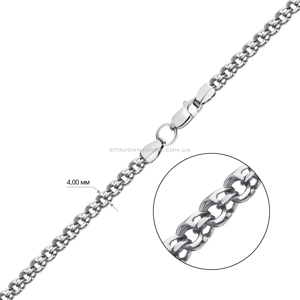 Ланцюжок зі срібла плетіння Бісмарк (арт. 7908/5101/1) - 2 - цена