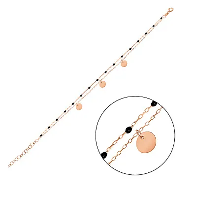 Браслет з червоного золота «Монети» з емаллю (арт. 324874ечП3)