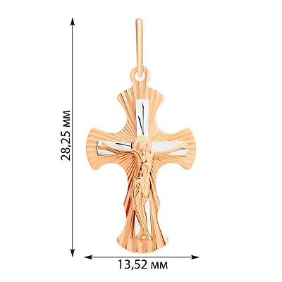 Золотий натільний хрестик з розп'яттям (арт. 529203)