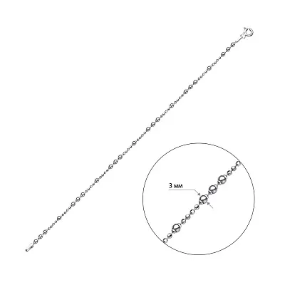Срібний ланцюговий браслет на руку плетіння Гольф фантазійний (арт. 7509/1641)