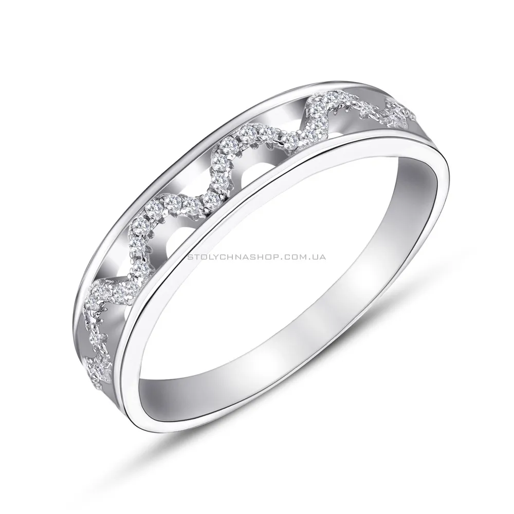 Серебряное кольцо с фианитами (арт. 7501/4385) - цена
