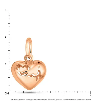 Золотой кулон в форме сердца  (арт. 424717)