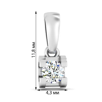 Кулон з білого золота з діамантом (арт. П011152020б)