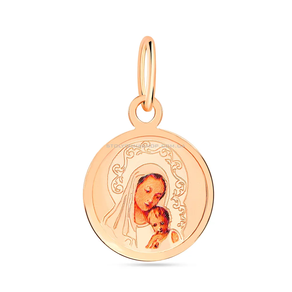 Золотая ладанка иконка «Божья Матерь с младенцем» (арт. 422244)