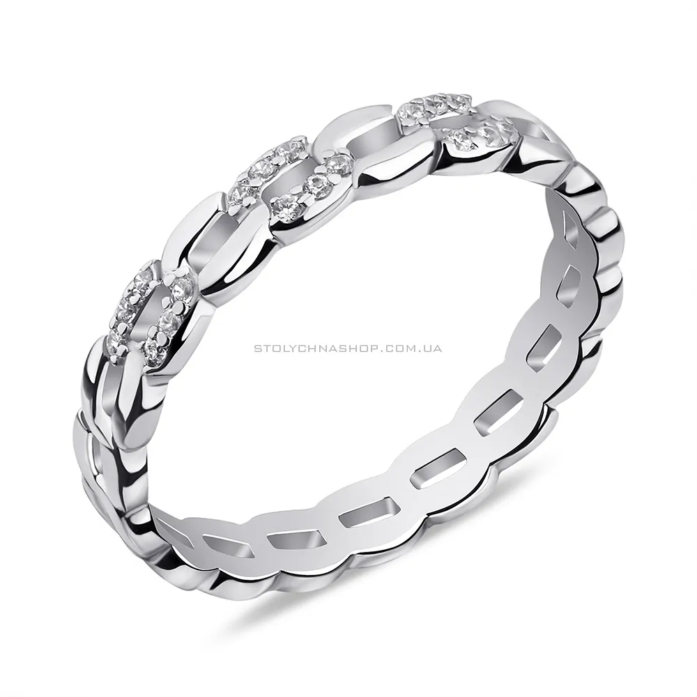 Серебряное кольцо с фианитами  (арт. 7501/6592) - цена