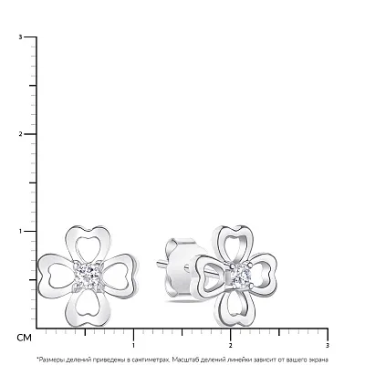 Срібні сережки-пусети &quot;Квіти&quot; з фіанітами (арт. 7518/5274)