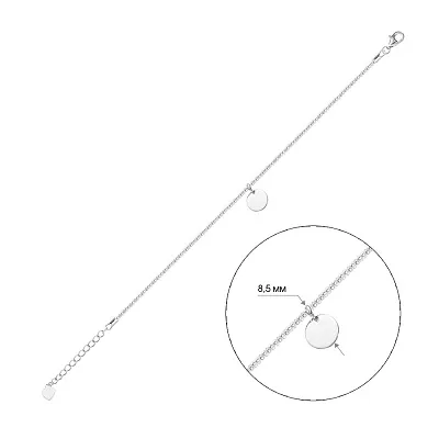 Браслет «Монета» зі срібла (арт. 7509/2332)
