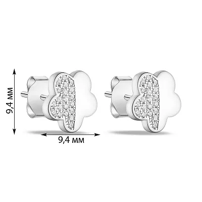 Сережки-пусети зі срібла з розсипом фіанітів  (арт. 7518/6193)