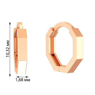 Сережки-кільця з червоного золота (арт. 110852)