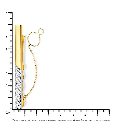 Затискач для краватки з жовтого золота (арт. 200104жр)