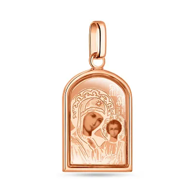 Ладанка з червоного золота "Божа Матір з немовлям"  (арт. 402900К)