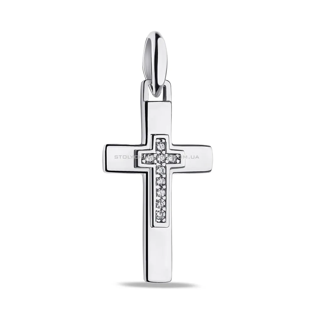 Срібний хрестик з фіанітами (арт. 7503/4038) - цена