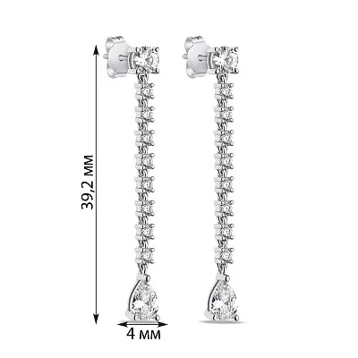 Сережки-пусети зі срібла з фіанітами (арт. 7518/6590)