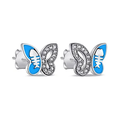 Дитячі сережки зі срібла Метелики (арт. 7518/6673ег)