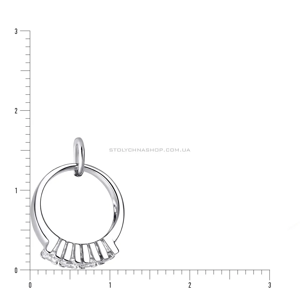 Срібна підвіска з фіанітами (арт. 7503/2405) - 2 - цена