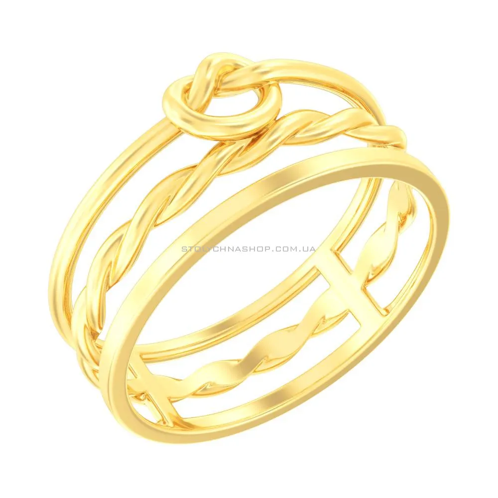 Тройное кольцо "Узелок" из желтого золота  (арт. 140965ж)