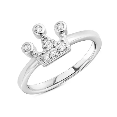 Серебряное кольцо «Корона» с фианитами (арт. 7501/4871)