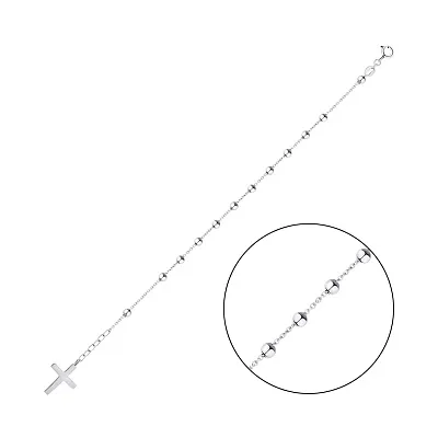 Срібний браслет із хрестиком (арт. 7509/3706)