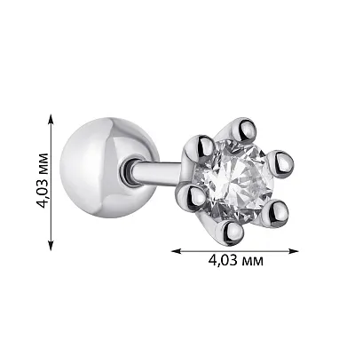 Одинарна срібна сережка з фіанітом (арт. 7518/6402)