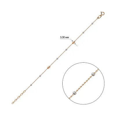 Золотой браслет с шариками (арт. 324049кб)