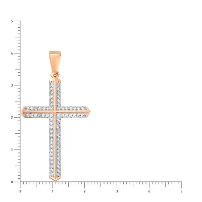 Золотая подвеска-крестик с фианитами (арт. 440548)