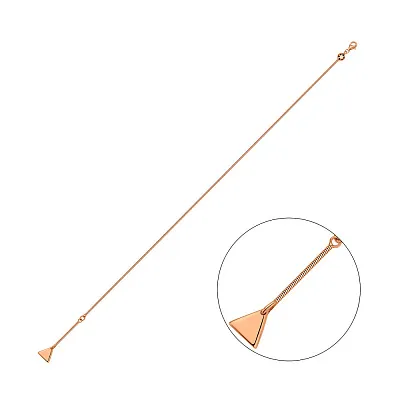Золотой браслет на ногу Треугольник с подвесной частью (арт. 326311н)