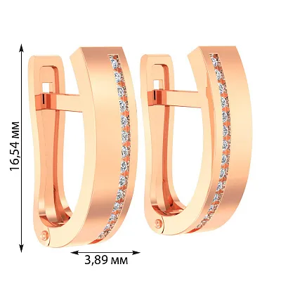 Золотые серьги с фианитами (арт. 110485)