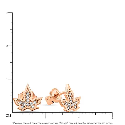 Сережки-пусети золоті з розсипом фіанітів (арт. 108754)