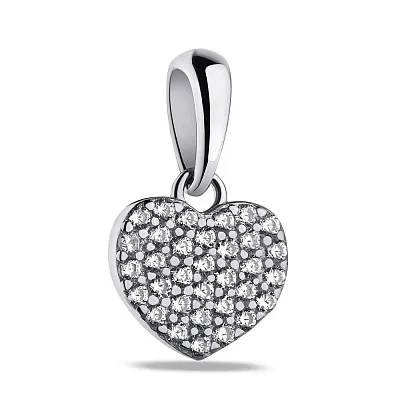 Срібний кулон Серце з фіанітами  (арт. 7503/4022)