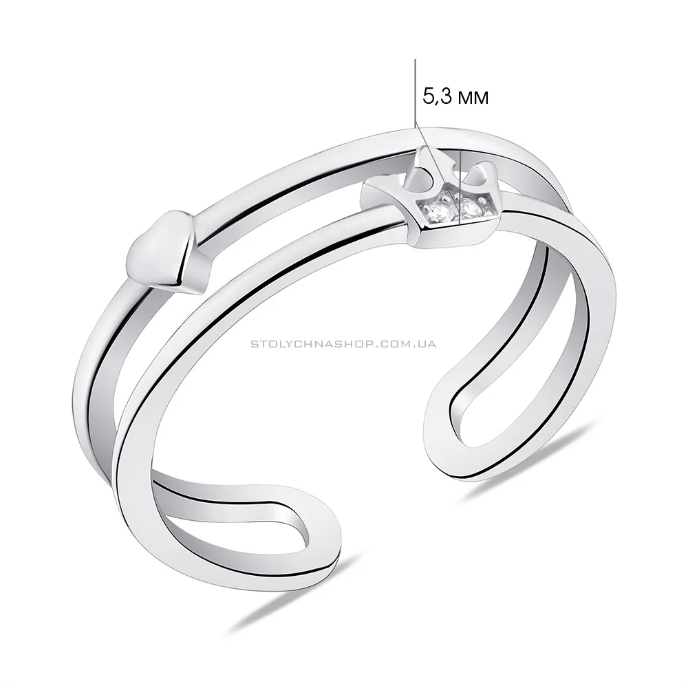 Серебряное двойное кольцо (арт. 7501/К2Ф/1167-17) - 2 - цена