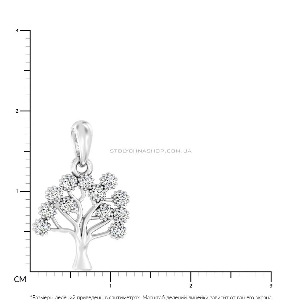 Срібний підвіс "Дерево життя" з фіанітами  (арт. Х440695)